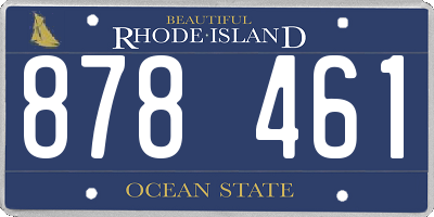 RI license plate 878461