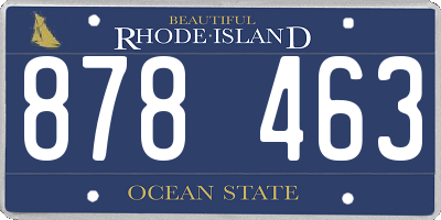 RI license plate 878463