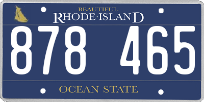 RI license plate 878465