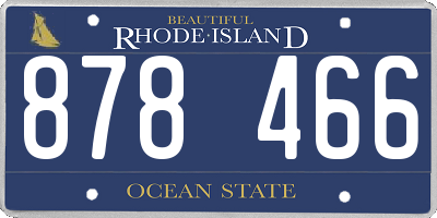 RI license plate 878466