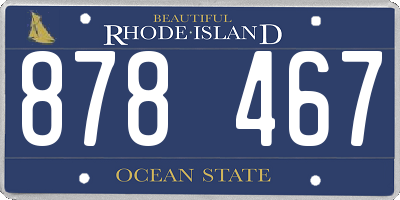 RI license plate 878467