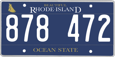 RI license plate 878472