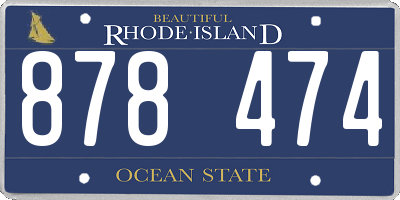 RI license plate 878474