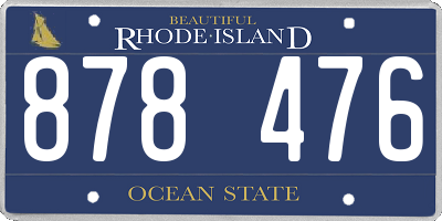 RI license plate 878476