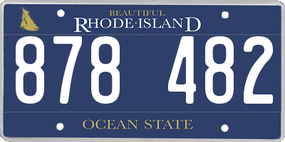RI license plate 878482