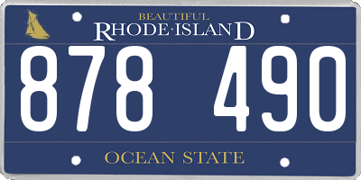 RI license plate 878490