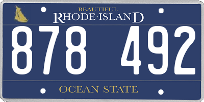 RI license plate 878492