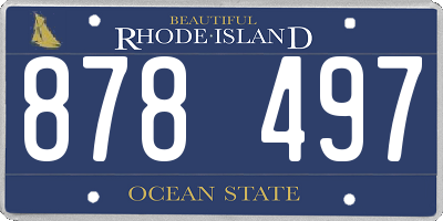 RI license plate 878497