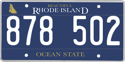 RI license plate 878502