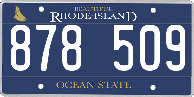 RI license plate 878509