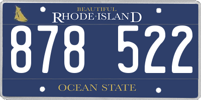 RI license plate 878522