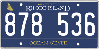 RI license plate 878536