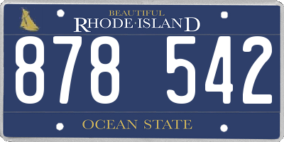RI license plate 878542