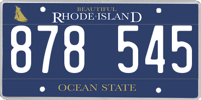 RI license plate 878545