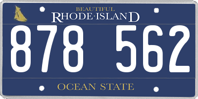 RI license plate 878562