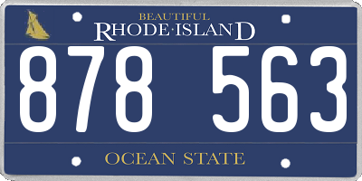 RI license plate 878563