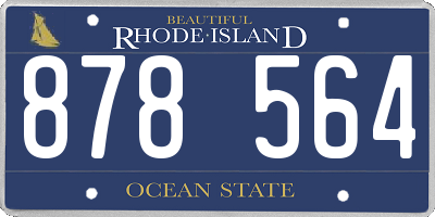 RI license plate 878564