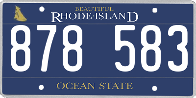 RI license plate 878583
