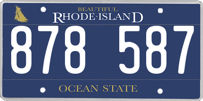 RI license plate 878587