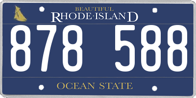 RI license plate 878588