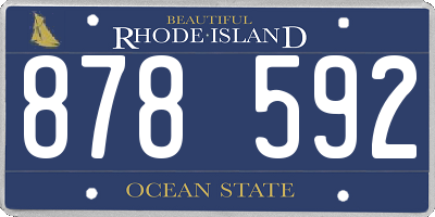 RI license plate 878592