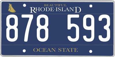 RI license plate 878593
