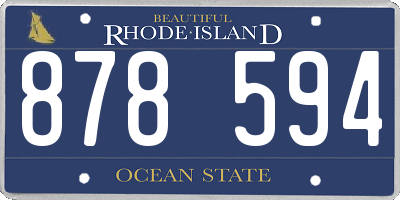 RI license plate 878594