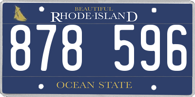 RI license plate 878596