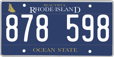 RI license plate 878598