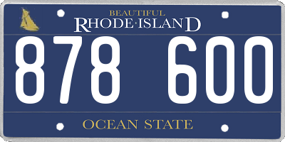 RI license plate 878600