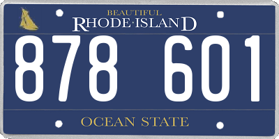 RI license plate 878601