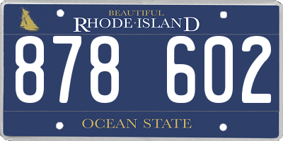 RI license plate 878602