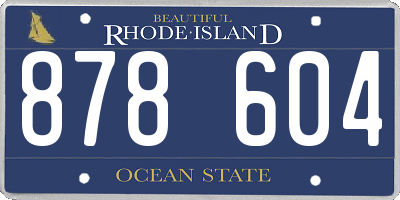 RI license plate 878604