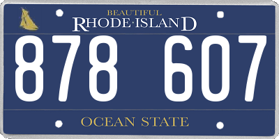 RI license plate 878607