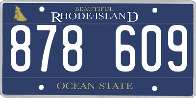 RI license plate 878609