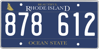 RI license plate 878612