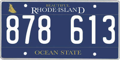 RI license plate 878613