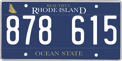RI license plate 878615