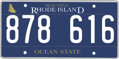 RI license plate 878616