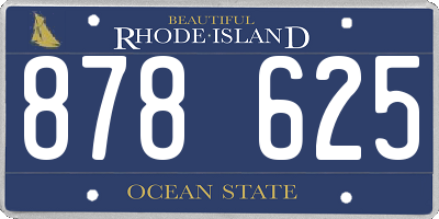 RI license plate 878625