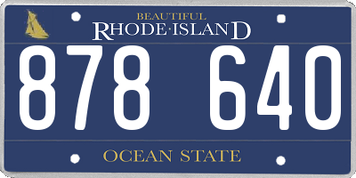RI license plate 878640