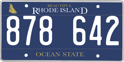 RI license plate 878642