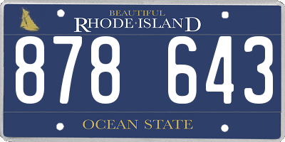 RI license plate 878643