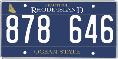 RI license plate 878646