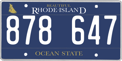 RI license plate 878647