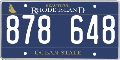 RI license plate 878648
