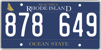 RI license plate 878649