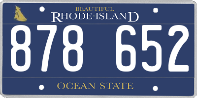 RI license plate 878652