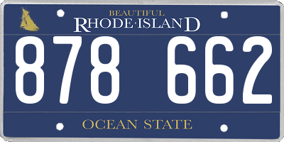 RI license plate 878662