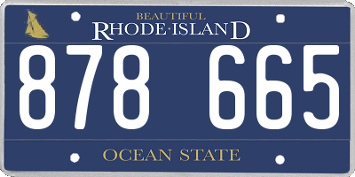 RI license plate 878665